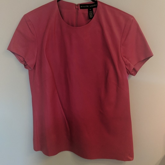 Ralph Lauren black label Rowena lamb leather top - Picture 4 of 10